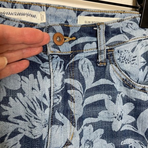 Pilcro Floral-Printed Slim Boyfriend Jeans boho fairy whimsical - Picture 4 of 16